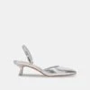 CORSA WIDE HEELS SILVER CRACKLED LEATHER(Corsa Wide Heels Silver Crackled Leather)