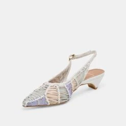 DAFNEY HEELS WHITE MULTI WOVEN LEATHER(Dafney Heels White Multi Woven Leather) -Dolce Vita Shop DOLCEVITA HEELS DAFNEY WHITEMULTIWOVENLEATHER 08