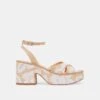 ENIKO HEELS NATURAL MULTI FLORAL SEQUIN(Eniko Heels Natural Multi Floral Sequin)