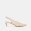 FAWNE HEELS CREME WOVEN STELLA(Fawne Heels Creme Woven Stella)