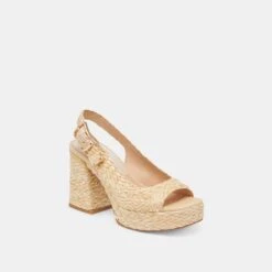FLORES HEELS NATURAL RAFFIA(Flores Heels Natural Raffia) -Dolce Vita Shop DOLCEVITA HEELS FLORES NATURALRAFFIA 01