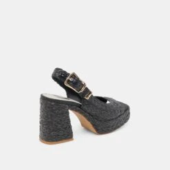 FLORES HEELS ONYX RAFFIA(Flores Heels Onyx Raffia) -Dolce Vita Shop DOLCEVITA HEELS FLORES ONYXRAFFIA 03