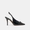 GEENA HEELS BLACK LEATHER(Geena Heels Black Leather)