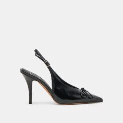 GEENA HEELS BLACK LEATHER(Geena Heels Black Leather)