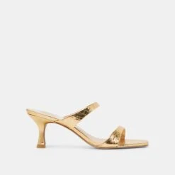 GENORA HEELS GOLD DISTRESSED LEATHER(Genora Heels Gold Distressed Leather)