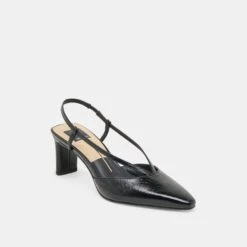 GINAY HEELSBLACK LEATHER(Ginay Heels Black Leather) -Dolce Vita Shop DOLCEVITA HEELS GINAY BLACKLEATHER 01