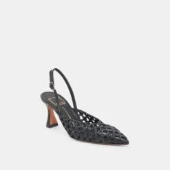 GLORIA HEELS BLACK WOVEN(Gloria Heels Black Woven) -Dolce Vita Shop DOLCEVITA HEELS GLORIA BLACKWOVEN 01