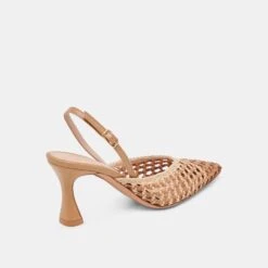 GLORIA HEELS BROWN NATURAL WOVEN(Gloria Heels Brown Natural Woven) -Dolce Vita Shop DOLCEVITA HEELS GLORIA NATURALBEIGEWOVEN 03