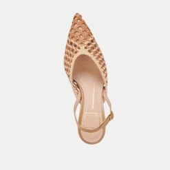 GLORIA HEELS BROWN NATURAL WOVEN(Gloria Heels Brown Natural Woven) -Dolce Vita Shop DOLCEVITA HEELS GLORIA NATURALBEIGEWOVEN 06