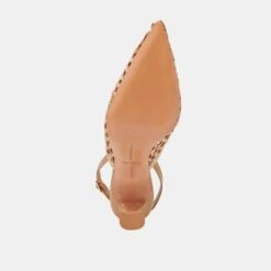 GLORIA HEELS BROWN NATURAL WOVEN(Gloria Heels Brown Natural Woven) -Dolce Vita Shop DOLCEVITA HEELS GLORIA NATURALBEIGEWOVEN 07