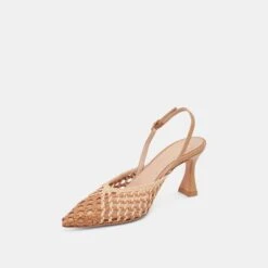 GLORIA HEELS BROWN NATURAL WOVEN(Gloria Heels Brown Natural Woven) -Dolce Vita Shop DOLCEVITA HEELS GLORIA NATURALBEIGEWOVEN 08