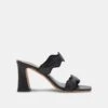 ILVA WIDE HEELS ONYX EMBOSSED LEATHER(Ilva Wide Heels Onyx Embossed Leather)