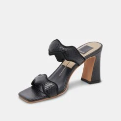 ILVA WIDE HEELS ONYX EMBOSSED LEATHER(Ilva Wide Heels Onyx Embossed Leather) -Dolce Vita Shop DOLCEVITA HEELS ILVA ONYXEMBOSSEDLEATHER 09