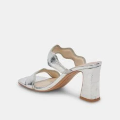 ILVA WIDE HEELS SILVER DISTRESSED LEATHER(Ilva Wide Heels Silver Distressed Leather) -Dolce Vita Shop DOLCEVITA HEELS ILVA SILVERDISTRESSEDLEATHER 08