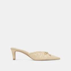 KAIRI MID HEELS LIGHT YELLOW CRINKLE PATENT(Kairi Mid Heels Light Yellow Crinkle Patent)