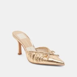 KAIRI HEELS GOLD DISTRESSED LEATHER(Kairi Heels Gold Distressed Leather) -Dolce Vita Shop DOLCEVITA HEELS KAIRI GOLD DISTRESSED LEATHER 01