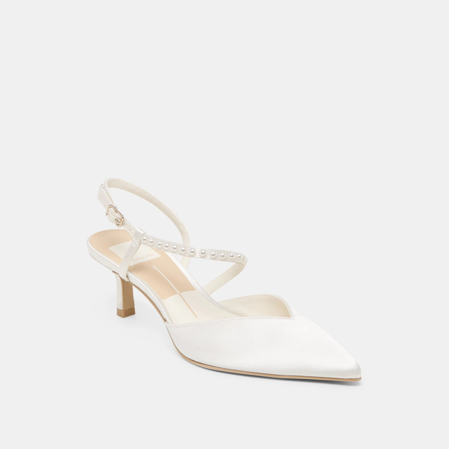 KAMRA PEARL MID HEELS TRUE WHITE SATIN(Kamra Pearl Mid Heels True White Satin) 3 KAMRA PEARL MID HEELS TRUE WHITE SATIN(Kamra Pearl Mid Heels True White Satin) - Image 3