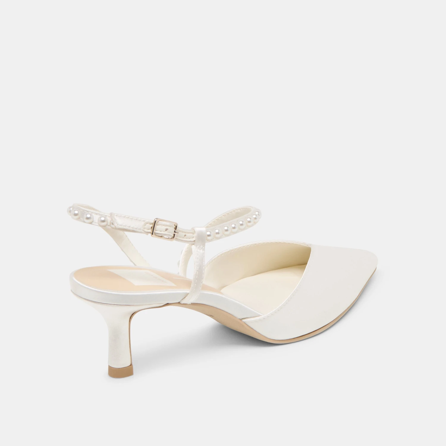 KAMRA PEARL MID HEELS TRUE WHITE SATIN(Kamra Pearl Mid Heels True White Satin) 5 KAMRA PEARL MID HEELS TRUE WHITE SATIN(Kamra Pearl Mid Heels True White Satin) - Image 5