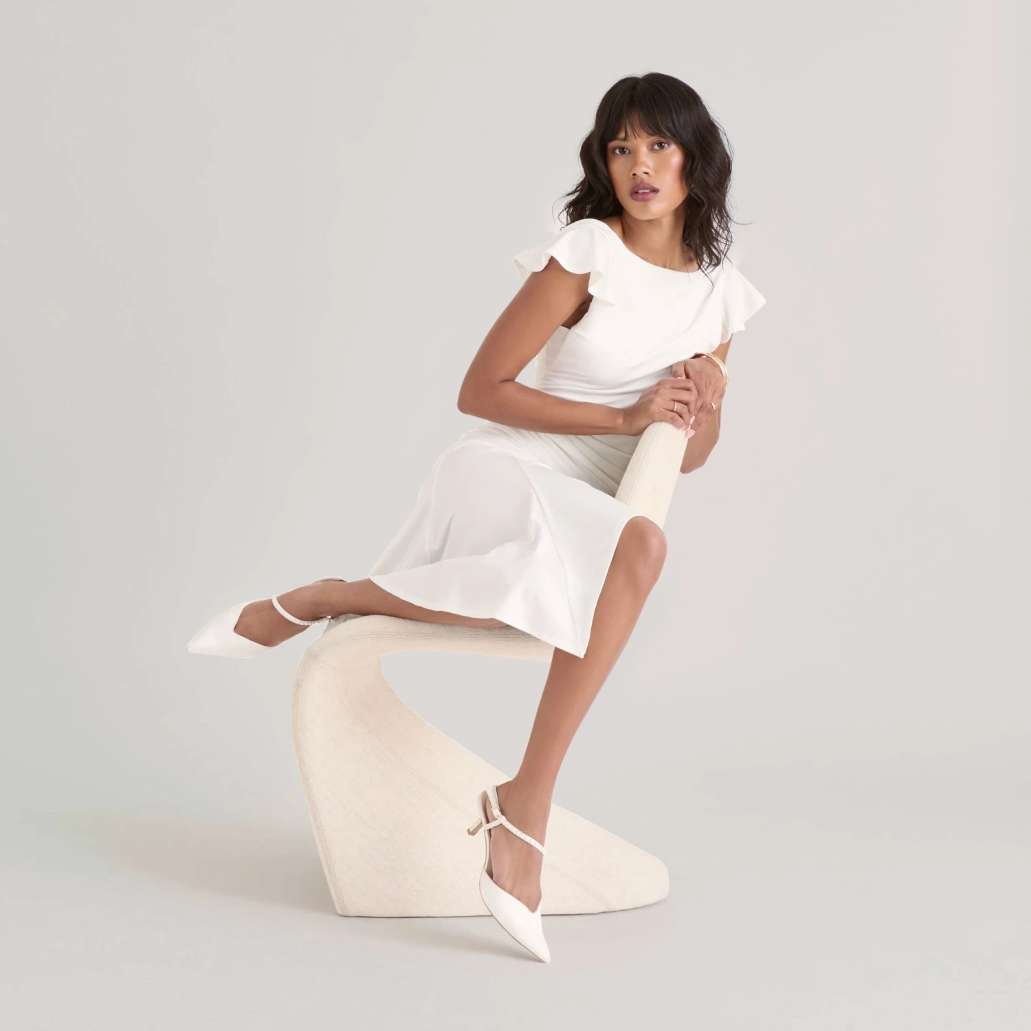 KAMRA PEARL MID HEELS TRUE WHITE SATIN(Kamra Pearl Mid Heels True White Satin) 4 KAMRA PEARL MID HEELS TRUE WHITE SATIN(Kamra Pearl Mid Heels True White Satin) - Image 4