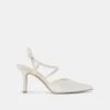 KAMRA PEARL HEELS TRUE WHITE SATIN(Kamra Pearl Heels True White Satin)