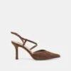 KAMRA HEELS DK BROWN SUEDE(Kamra Heels Dk Brown Suede)