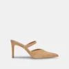 KANIKA WIDE HEELS TAN SUEDE(Kanika Wide Heels Tan Suede)
