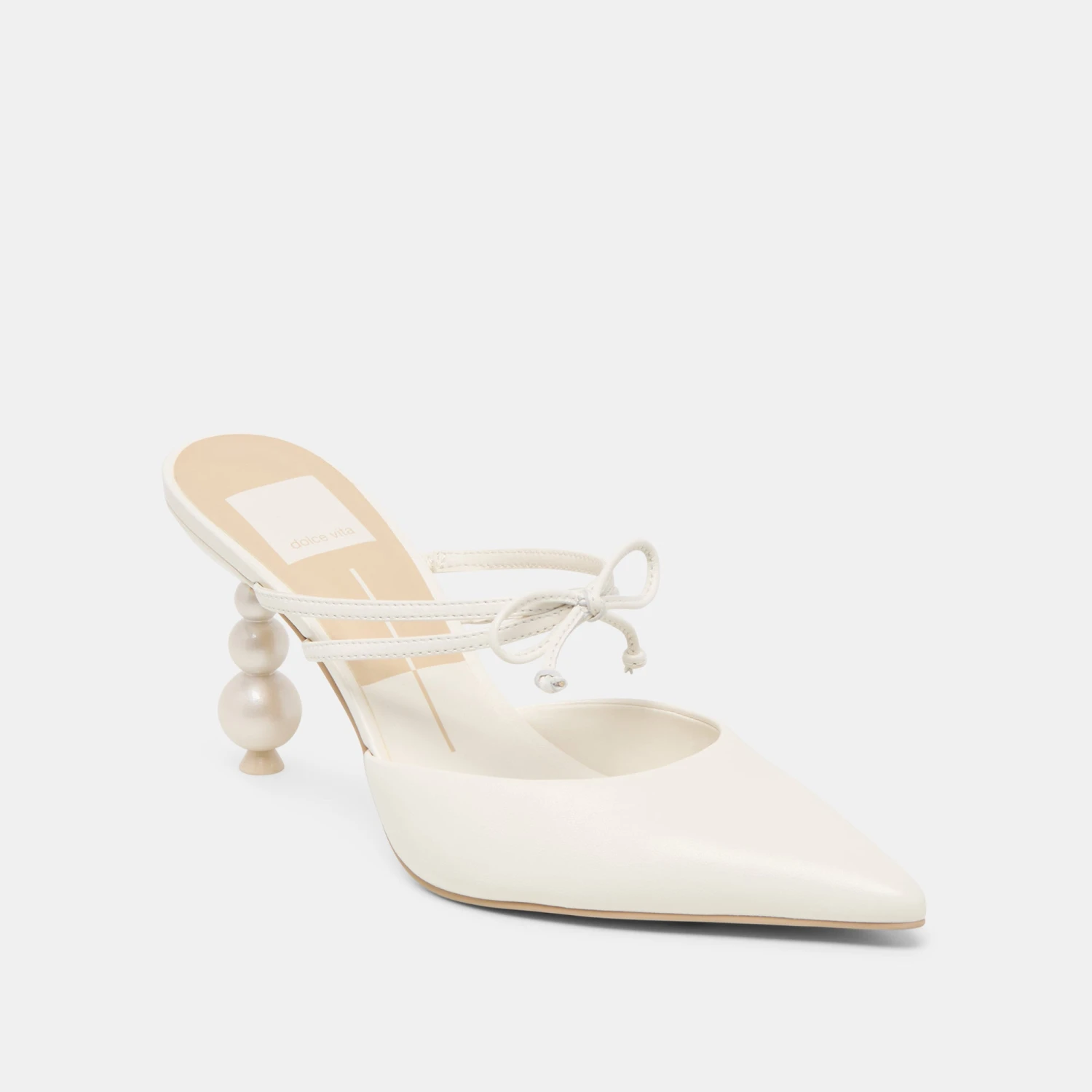 KLAIRE PEARL HEELS TRUE WHITE LEATHER(Klaire Heels True White Leather) 3 KLAIRE PEARL HEELS TRUE WHITE LEATHER(Klaire Heels True White Leather) - Image 3