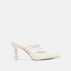 KLAIRE PEARL HEELS TRUE WHITE LEATHER(Klaire Heels True White Leather)