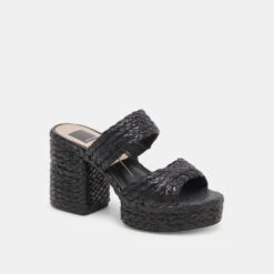 LATOYA HEELS BLACK RAFFIA(Latoya Heels Black Raffia) -Dolce Vita Shop DOLCEVITA HEELS LATOYA BLACKRAFFIA 01