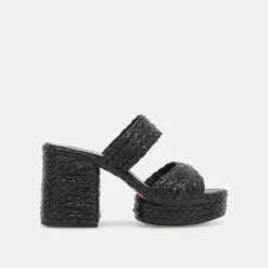 LATOYA HEELS BLACK RAFFIA(Latoya Heels Black Raffia)