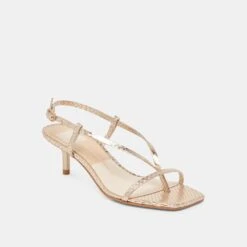 LAURY HEELS CHAMPAGNE EMBOSSED LEATHER(Laury Heels Champagne Embossed Leather) -Dolce Vita Shop DOLCEVITA HEELS LAURY CHAMPAGNEEMBOSSEDLEATHER 01