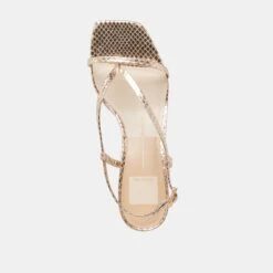 LAURY HEELS CHAMPAGNE EMBOSSED LEATHER(Laury Heels Champagne Embossed Leather) -Dolce Vita Shop DOLCEVITA HEELS LAURY CHAMPAGNEEMBOSSEDLEATHER 06