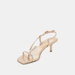 LAURY HEELS CHAMPAGNE EMBOSSED LEATHER(Laury Heels Champagne Embossed Leather) -Dolce Vita Shop DOLCEVITA HEELS LAURY CHAMPAGNEEMBOSSEDLEATHER 08