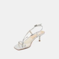 LAURY HEELS SILVER EMBOSSED LEATHER(Laury Heels Silver Embossed Leather) -Dolce Vita Shop DOLCEVITA HEELS LAURY SILVEREMBOSSEDLEATHER 08
