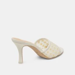 LAVENA FLORAL HEELS WHITE YELLOW FLORAL MESH(Lavena Floral Heels White Yellow Floral Mesh) -Dolce Vita Shop DOLCEVITA HEELS LAVENAFLORAL WHITE YELLOWFLORALMESH 03