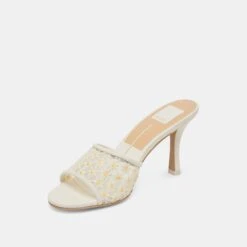 LAVENA FLORAL HEELS WHITE YELLOW FLORAL MESH(Lavena Floral Heels White Yellow Floral Mesh) -Dolce Vita Shop DOLCEVITA HEELS LAVENAFLORAL WHITE YELLOWFLORALMESH 08