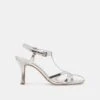 LIANE HEELS SILVER DISTRESSED LEATHER(Liane Heels Silver Distressed Leather)