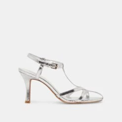 LIANE HEELS SILVER DISTRESSED LEATHER(Liane Heels Silver Distressed Leather)