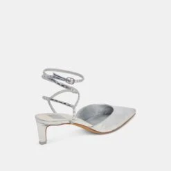 LOKLYN STUD HEELS SILVER CRINKLE PATENT(Loklyn Stud Heels Silver Crinkle Patent) -Dolce Vita Shop DOLCEVITA HEELS LOKLYNSTUD SILVERCRINKLEPATENT 03
