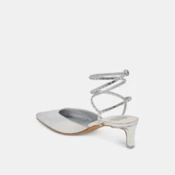 LOKLYN STUD HEELS SILVER CRINKLE PATENT(Loklyn Stud Heels Silver Crinkle Patent) -Dolce Vita Shop DOLCEVITA HEELS LOKLYNSTUD SILVERCRINKLEPATENT 09