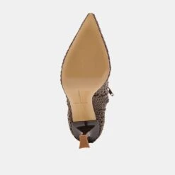 LONNI BOOTIES DK BROWN WOVEN LEATHER(Lonni Booties Dk Brown Woven Leather) -Dolce Vita Shop DOLCEVITA HEELS LONNI DKBROWNWOVENLEATHER 07