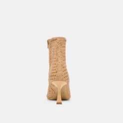 LONNI BOOTIES LIGHT TAN WOVEN LEATHER(Lonni Booties Light Tan Woven Leather) -Dolce Vita Shop DOLCEVITA HEELS LONNI LIGHTTANWOVENLEATHER 05