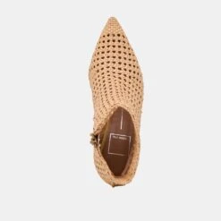 LONNI BOOTIES LIGHT TAN WOVEN LEATHER(Lonni Booties Light Tan Woven Leather) -Dolce Vita Shop DOLCEVITA HEELS LONNI LIGHTTANWOVENLEATHER 06