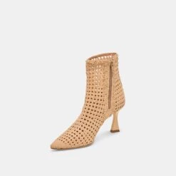 LONNI BOOTIES LIGHT TAN WOVEN LEATHER(Lonni Booties Light Tan Woven Leather) -Dolce Vita Shop DOLCEVITA HEELS LONNI LIGHTTANWOVENLEATHER 08