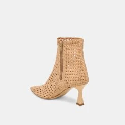 LONNI BOOTIES LIGHT TAN WOVEN LEATHER(Lonni Booties Light Tan Woven Leather) -Dolce Vita Shop DOLCEVITA HEELS LONNI LIGHTTANWOVENLEATHER 09