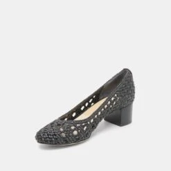 LULA HEELS BLACK WOVEN RAFFIA(Lula Heels Black Woven Raffia) -Dolce Vita Shop DOLCEVITA HEELS LULA BLACKWOVENRAFFIA 09