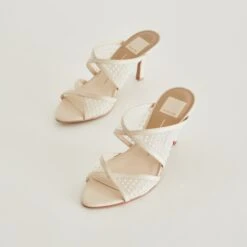 MANDEL PEARL HEELS IVORY MESH - Re:vita(Mandel Pearl Heels Ivory Mesh Resale)