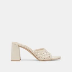 MARGOE HEELS CREME WOVEN STELLA(Margoe Heels Creme Woven Stella)