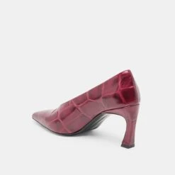 MIDGE HEELS BURGUNDY CROCO EMBOSSED LEATHER(Midge Heels Burgundy Croco Embossed Leather) -Dolce Vita Shop DOLCEVITA HEELS MIDGE BURGUNDYCROCOEMBOSSEDLEATHER 08