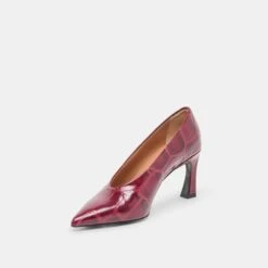 MIDGE HEELS BURGUNDY CROCO EMBOSSED LEATHER(Midge Heels Burgundy Croco Embossed Leather) -Dolce Vita Shop DOLCEVITA HEELS MIDGE BURGUNDYCROCOEMBOSSEDLEATHER 09